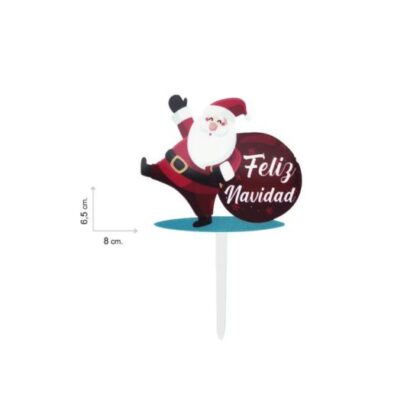 TOPPER "FELIZ NAVIDAD SANTA CLAUS ROJO" (Ud)