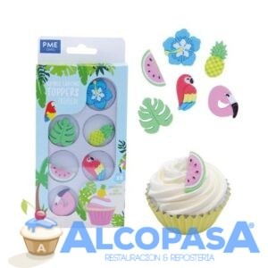 toppers-cupcake-tropical-blister-6uds