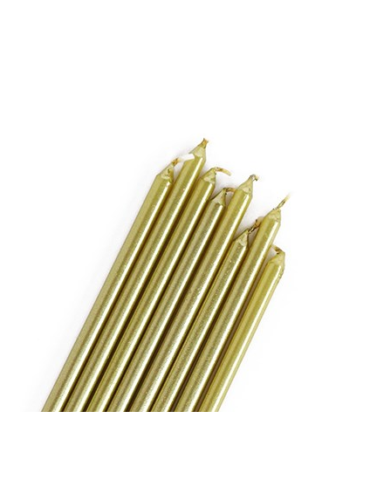 VELAS ORO EXTRA LARGA 18cm (BLISTER 16Uds)
