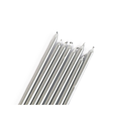 VELAS PLATA EXTRA LARGA 18cm (BLISTER 16Uds)