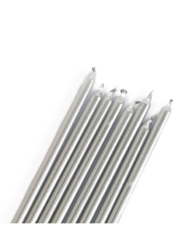 VELAS PLATA EXTRA LARGA 18cm (BLISTER 16Uds)