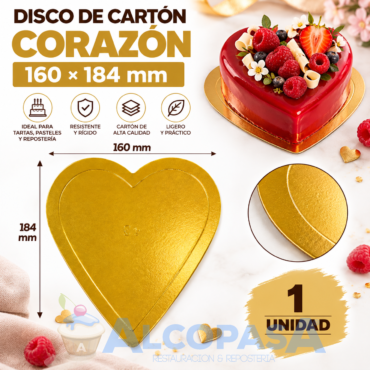 CORAZÓN CARTÓN ORO 160x184mm (Ud)