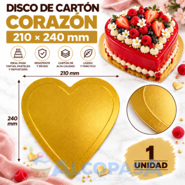 CORAZÓN CARTÓN ORO 210x240mm (Ud)