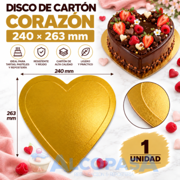 CORAZÓN CARTÓN ORO 240x263mm (Ud)