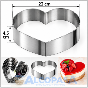 MOLDE ARO INOX. CORAZÓN 22X4.5cm (Ud)