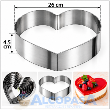 MOLDE ARO INOX. CORAZÓN 26X4.5cm (Ud)