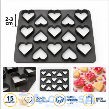 PLANCHA DE CORTADORES DE CORAZONES (Ud)