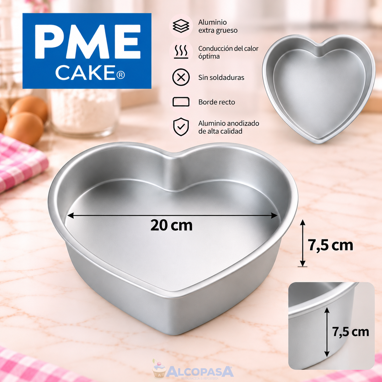 MOLDE PME CORAZÓN 20x7.5cm (Ud)