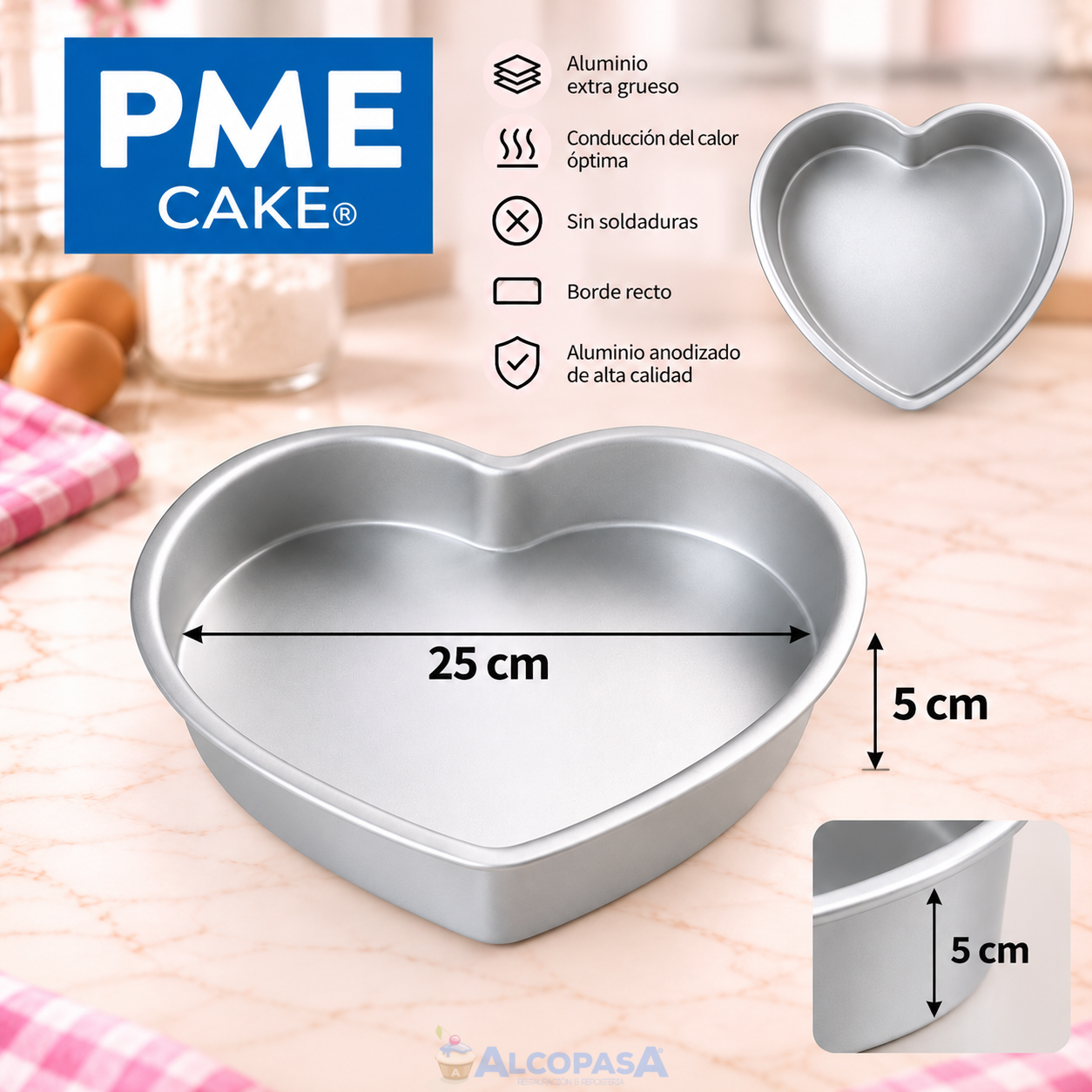 MOLDE PME CORAZÓN 25x5cm (Ud)