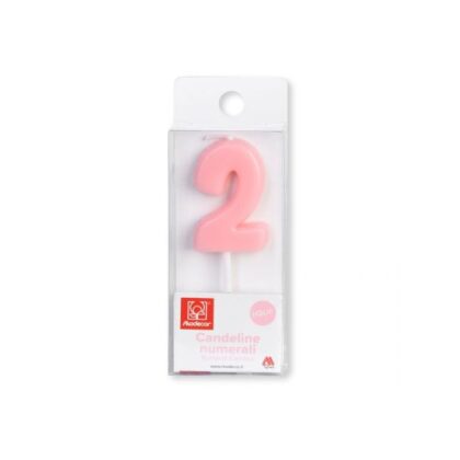 VELA Nº2 ROSA MODECOR 3CM (Ud)