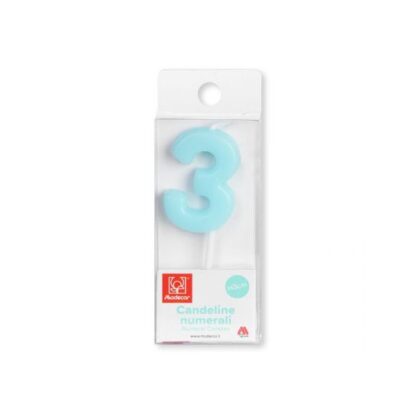 VELA Nº3 AZUL MODECOR 3CM (Ud)