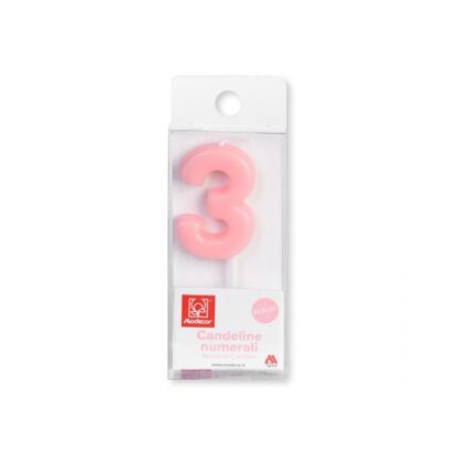 VELA Nº3 ROSA MODECOR 3CM (Ud)