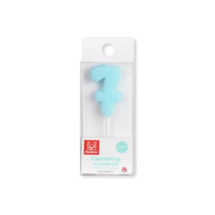 VELA Nº7 AZUL MODECOR 3CM (Ud)