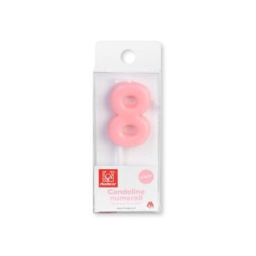 VELA Nº8 ROSA MODECOR 3CM (Ud)