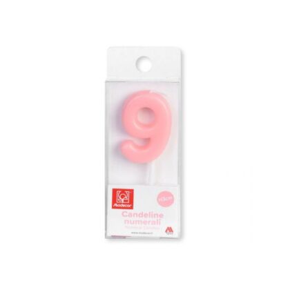 VELA Nº9 ROSA MODECOR 3CM (Ud)