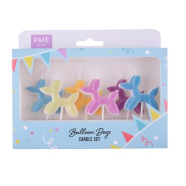 VELAS "BALLOON DOG" PME (SET 6Uds)