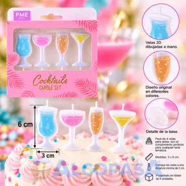 VELAS "COCKTAILS" PME (SET 4Uds)