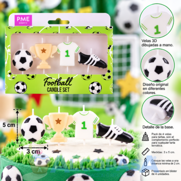 VELAS "FOOTBALL" PME (SET 4Uds)