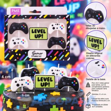 VELAS "GAMER" PME (SET 5Uds)