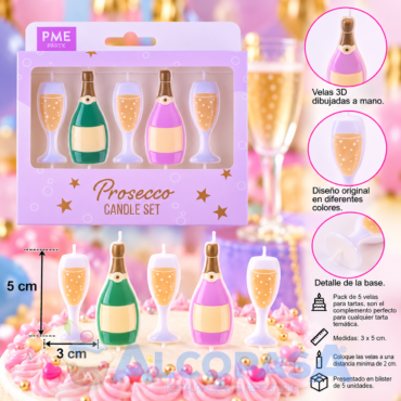 VELAS "PROSECCO" PME (SET 5Uds)