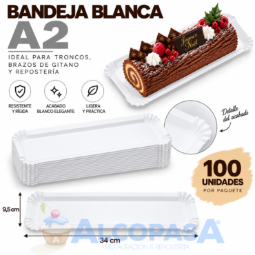 BANDEJAS BLANCAS PARA TRONCOS  A-2 (100Uds)