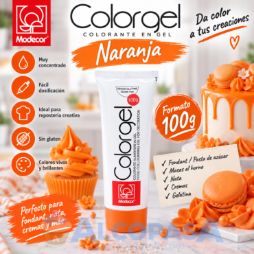 COLORANTE EN GEL NARANJA (TUBO 100Gr)