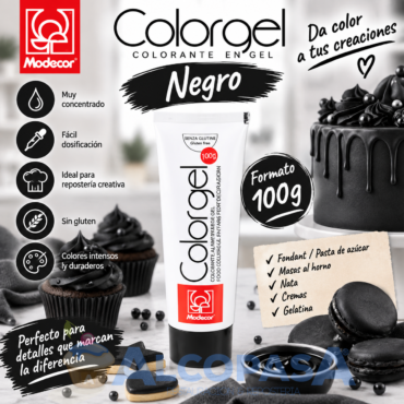 COLORANTE EN GEL NEGRO (TUBO 100g)