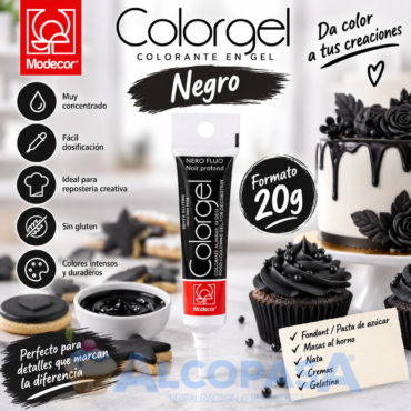 COLORANTE EN GEL NEGRO (TUBO 20g)
