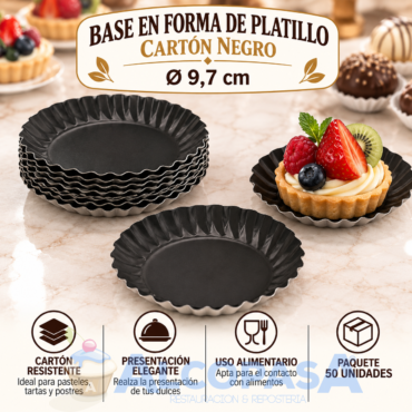 PLATILLO NORDIA NEGRO Ø9,7cm (PAQUETE 50Uds)