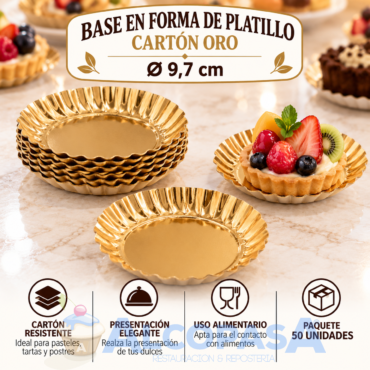 PLATILLO NORDIA ORO Ø9,7cm (PAQUETE 50Uds)