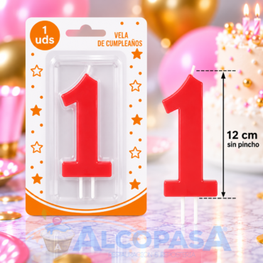 VELA BIG PARTY  12CM Nº1 (Ud)