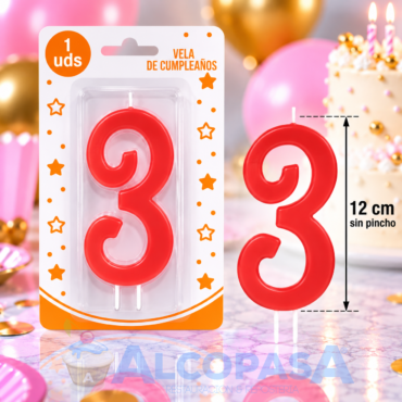 VELA BIG PARTY  12CM Nº3 (Ud)