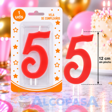 VELA BIG PARTY  12CM Nº5 (Ud)
