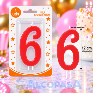 VELA BIG PARTY  12CM Nº6 (Ud)