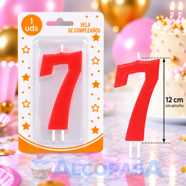 VELA BIG PARTY  12CM Nº7 (Ud)
