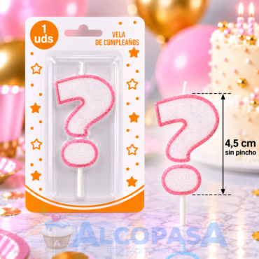 VELA ? ROSA CON BRILLO (Ud)