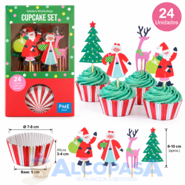 SET CUPCAKE NAVIDAD PME (BLISTER 24Uds)