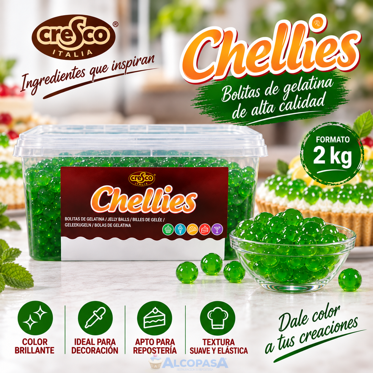CHELLIES VERDE "CRESCO" (BOTE 2kg)