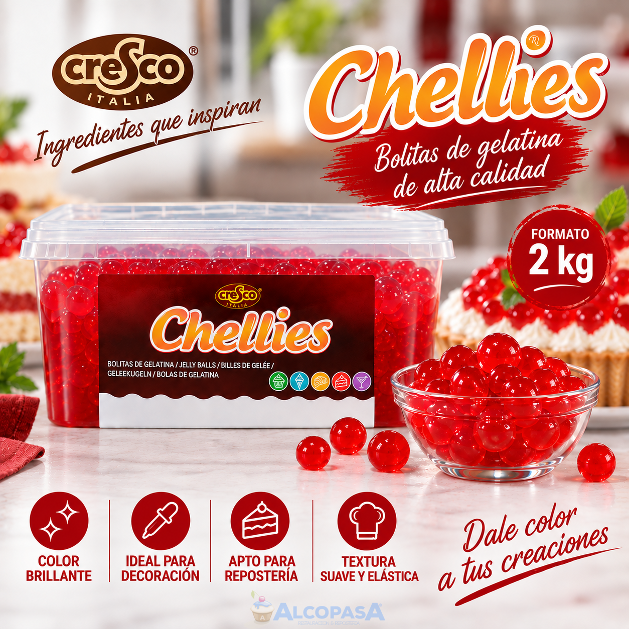 CHELLIES ROJO "CRESCO" (BOTE 2 kg)