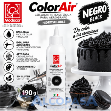 COLORANTE LÍQUIDO AIRBRUSH NEGRO (BOTE 190G)