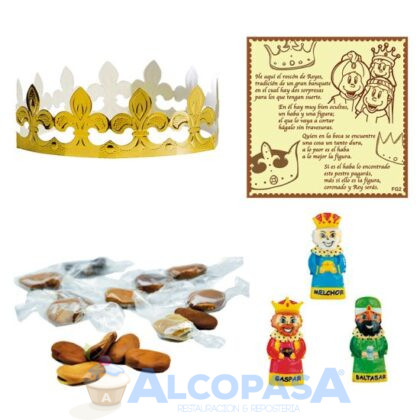 KIT ROSCO (REYES,PERGAMINOS,HABAS, CORONAS 100Uds)