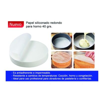 PAPEL HORNO SILICONADO BLANCO Ø24cm (PAQ. 500Uds)