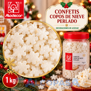 CONFETIS COPOS DE NIEVE PERLADO (BOTE 1Kg)