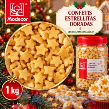 CONFETIS ESTRELLITAS DORADAS (BOTE 1Kg)