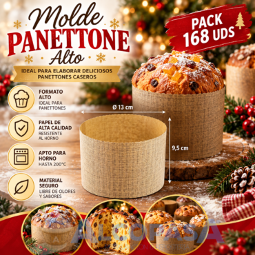 MOLDE PANETTONE ALTO Ø13x9,5cm (PACK 168Uds)