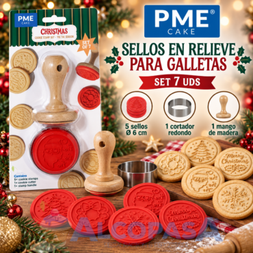 SELLOS EN RELIEVE PARA GALLETAS NAVIDAD (SET 7Uds)