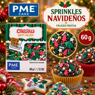 SPRINKLES NAVIDEÑOS FELICES FIESTAS PME (CAJA 60g)