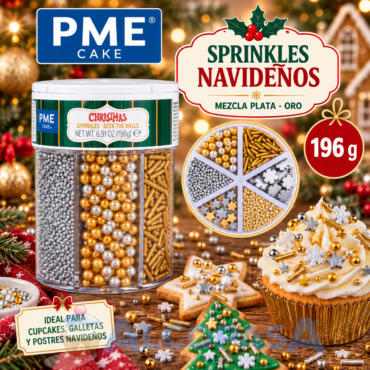 SPRINKLES NAVIDEÑOS MEZCLA PLATA - ORO (CAJA 196g)