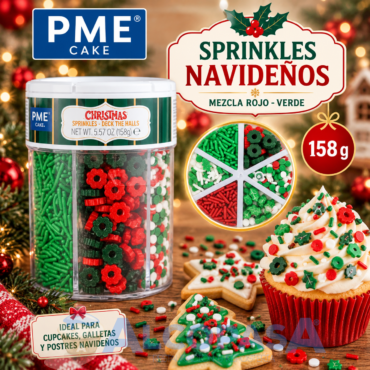 SPRINKLES NAVIDEÑOS MEZCLA ROJO - VERDE (CAJA 158g)