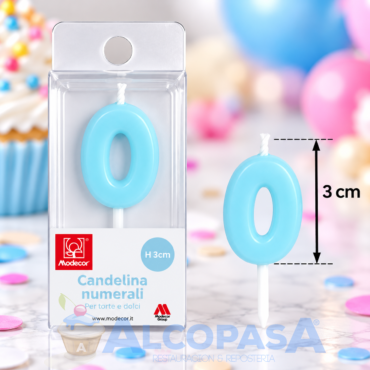 VELA Nº0 AZUL MODECOR 3CM (Ud)